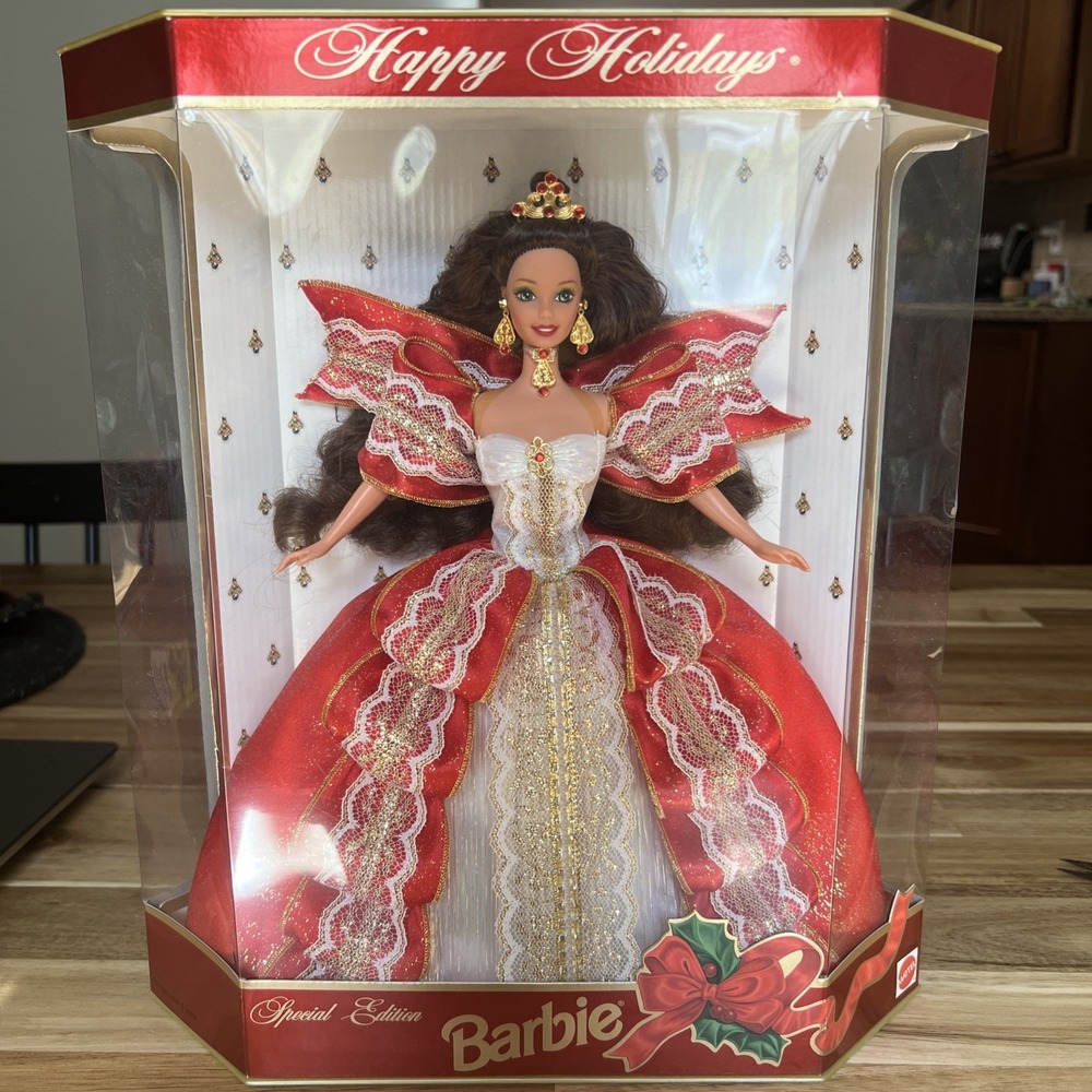 1995 Happy‎ Holidays Barbie Special Edition NRFB Green Eyes Variation Mattel